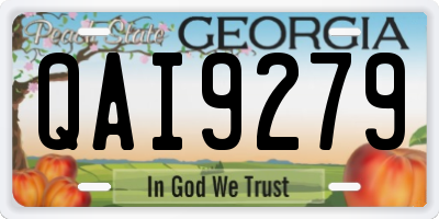GA license plate QAI9279