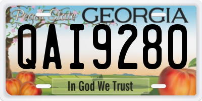 GA license plate QAI9280