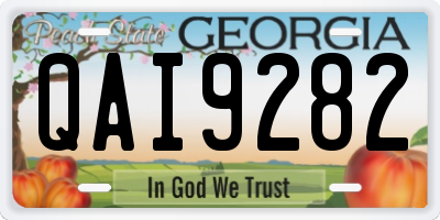 GA license plate QAI9282
