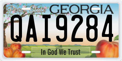 GA license plate QAI9284