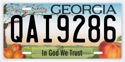 GA license plate QAI9286