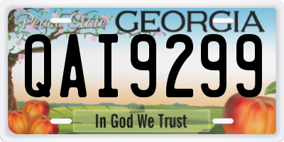 GA license plate QAI9299