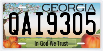 GA license plate QAI9305