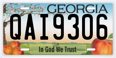 GA license plate QAI9306