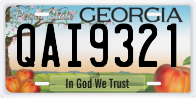 GA license plate QAI9321