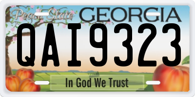 GA license plate QAI9323
