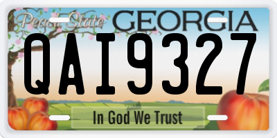 GA license plate QAI9327