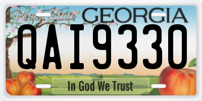 GA license plate QAI9330