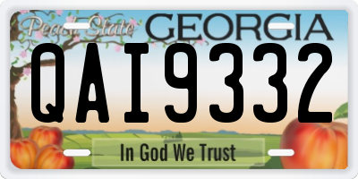 GA license plate QAI9332