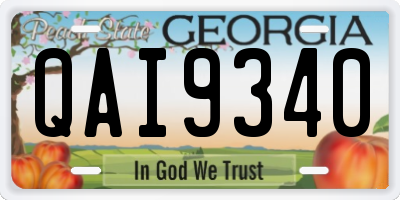 GA license plate QAI9340