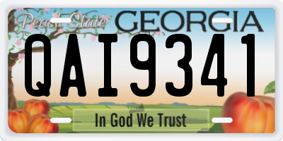 GA license plate QAI9341