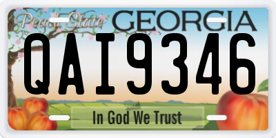 GA license plate QAI9346