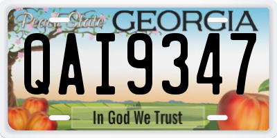 GA license plate QAI9347