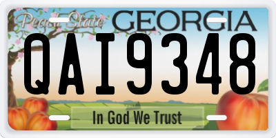 GA license plate QAI9348