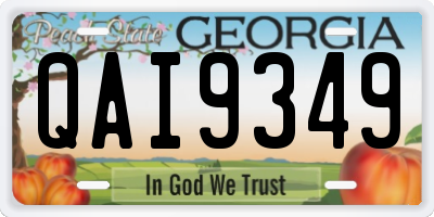 GA license plate QAI9349