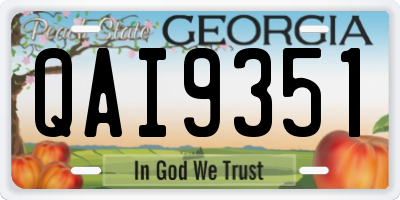 GA license plate QAI9351