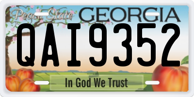 GA license plate QAI9352