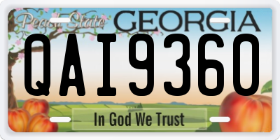 GA license plate QAI9360