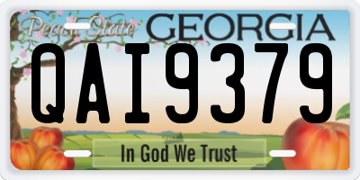 GA license plate QAI9379