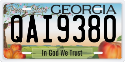 GA license plate QAI9380