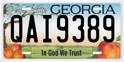 GA license plate QAI9389