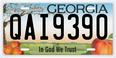 GA license plate QAI9390