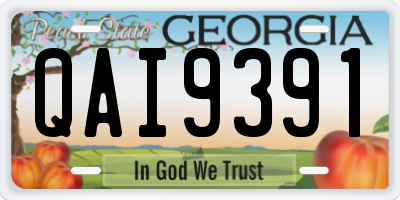 GA license plate QAI9391