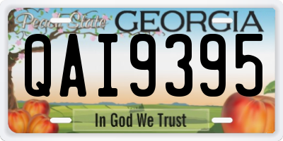 GA license plate QAI9395