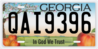 GA license plate QAI9396