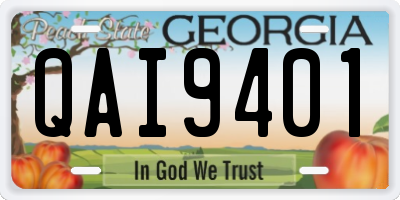GA license plate QAI9401