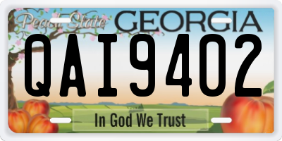 GA license plate QAI9402