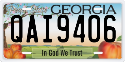 GA license plate QAI9406