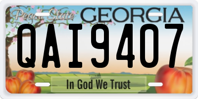 GA license plate QAI9407