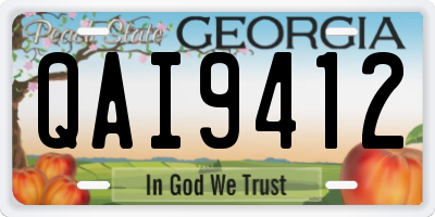 GA license plate QAI9412