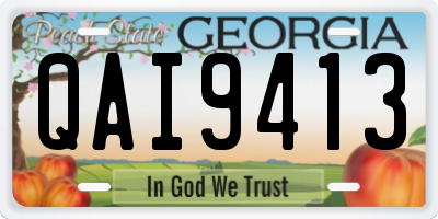 GA license plate QAI9413
