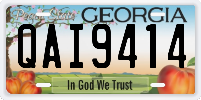 GA license plate QAI9414