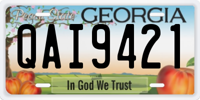 GA license plate QAI9421