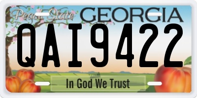 GA license plate QAI9422