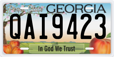 GA license plate QAI9423