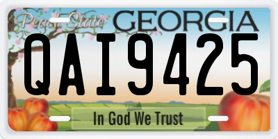 GA license plate QAI9425