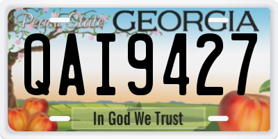 GA license plate QAI9427