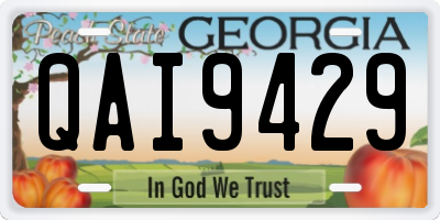 GA license plate QAI9429