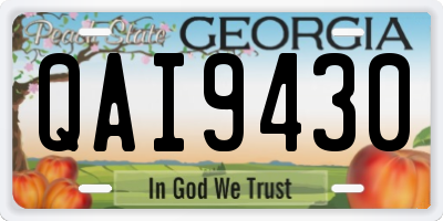 GA license plate QAI9430