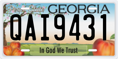 GA license plate QAI9431