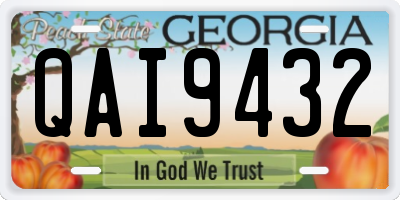 GA license plate QAI9432