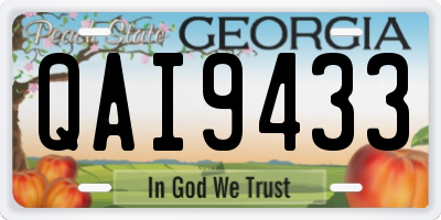 GA license plate QAI9433
