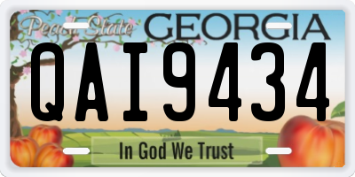 GA license plate QAI9434