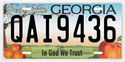 GA license plate QAI9436