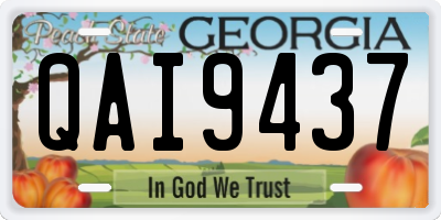 GA license plate QAI9437