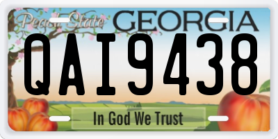 GA license plate QAI9438